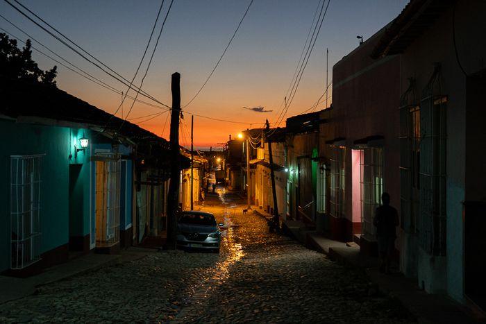 Trinidad street by night