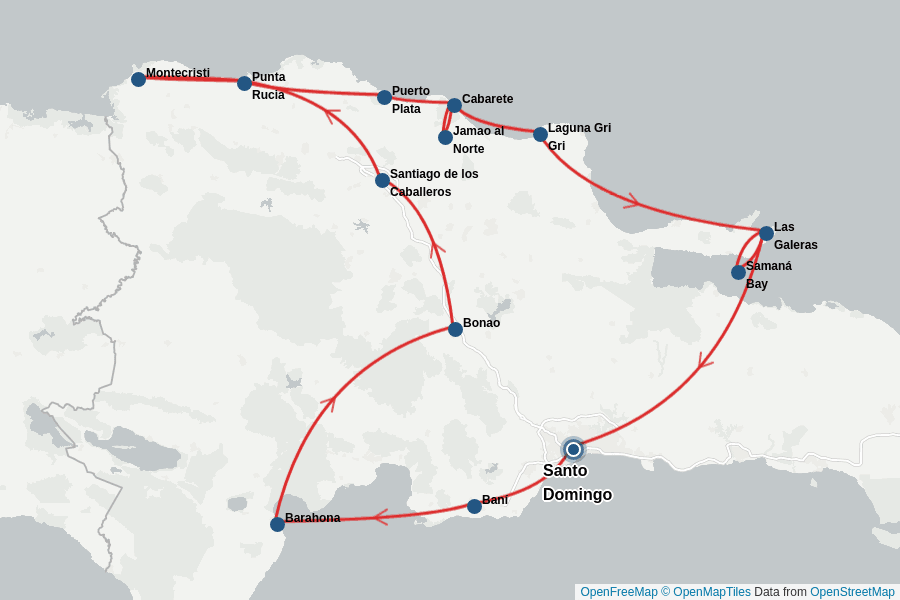 Itinerary Map image for République Dominicaine : paysages caribéens