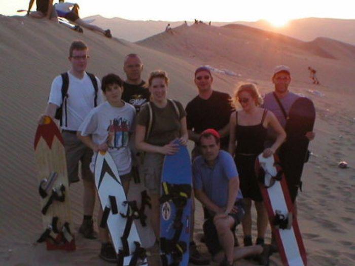 Gruppenfoto der  Sandboarder