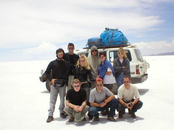Gruppenfoto in der Salzwüste