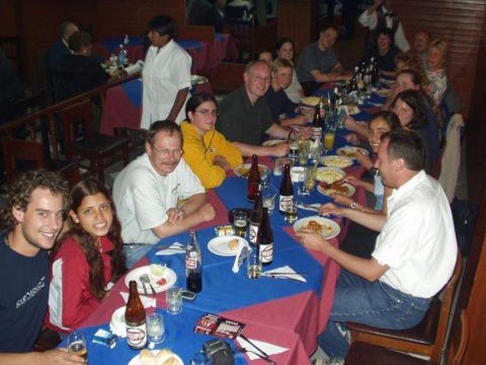 Beim gemeinsamen Abendessen in Arequipa