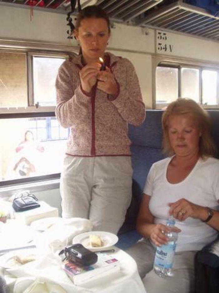 Sttefi und Anette im Zug