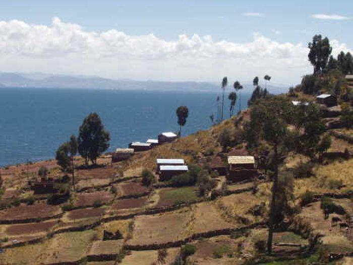 Die herrliche Aussicht auf den Titicacasee